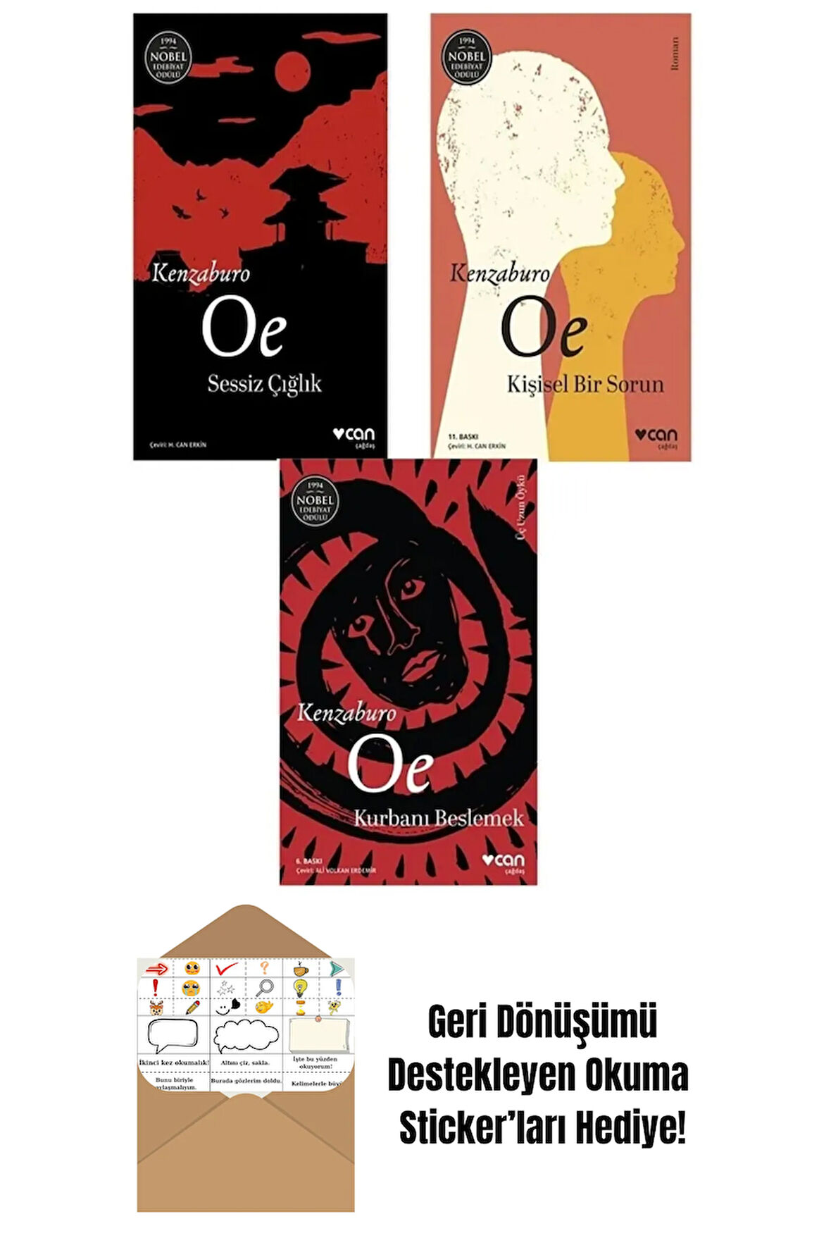 Kenzaburo Oe 3 Kitap + Okuma Sticker'ları