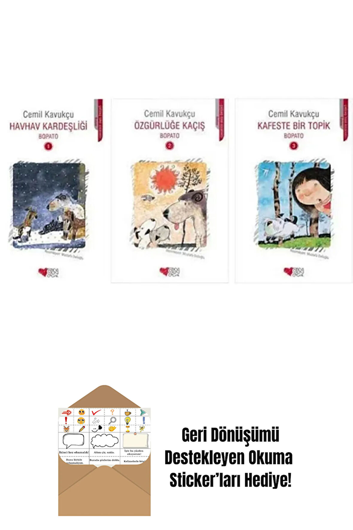 Bopato Serisi 3 Kitap Set - Cemil Kavukçu + Okuma Sticker'ları