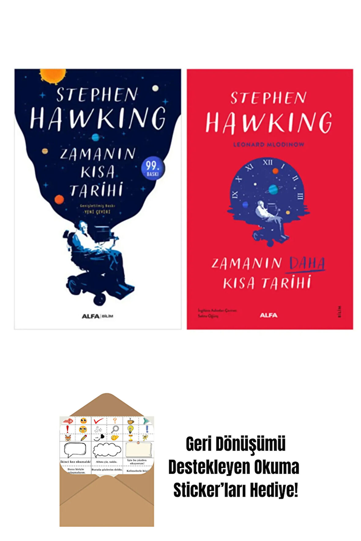 Zamanın Kısa Tarihi - Zamanın Daha Kısa Tarihi 2 Kitap Set + Okuma Sticker'ları