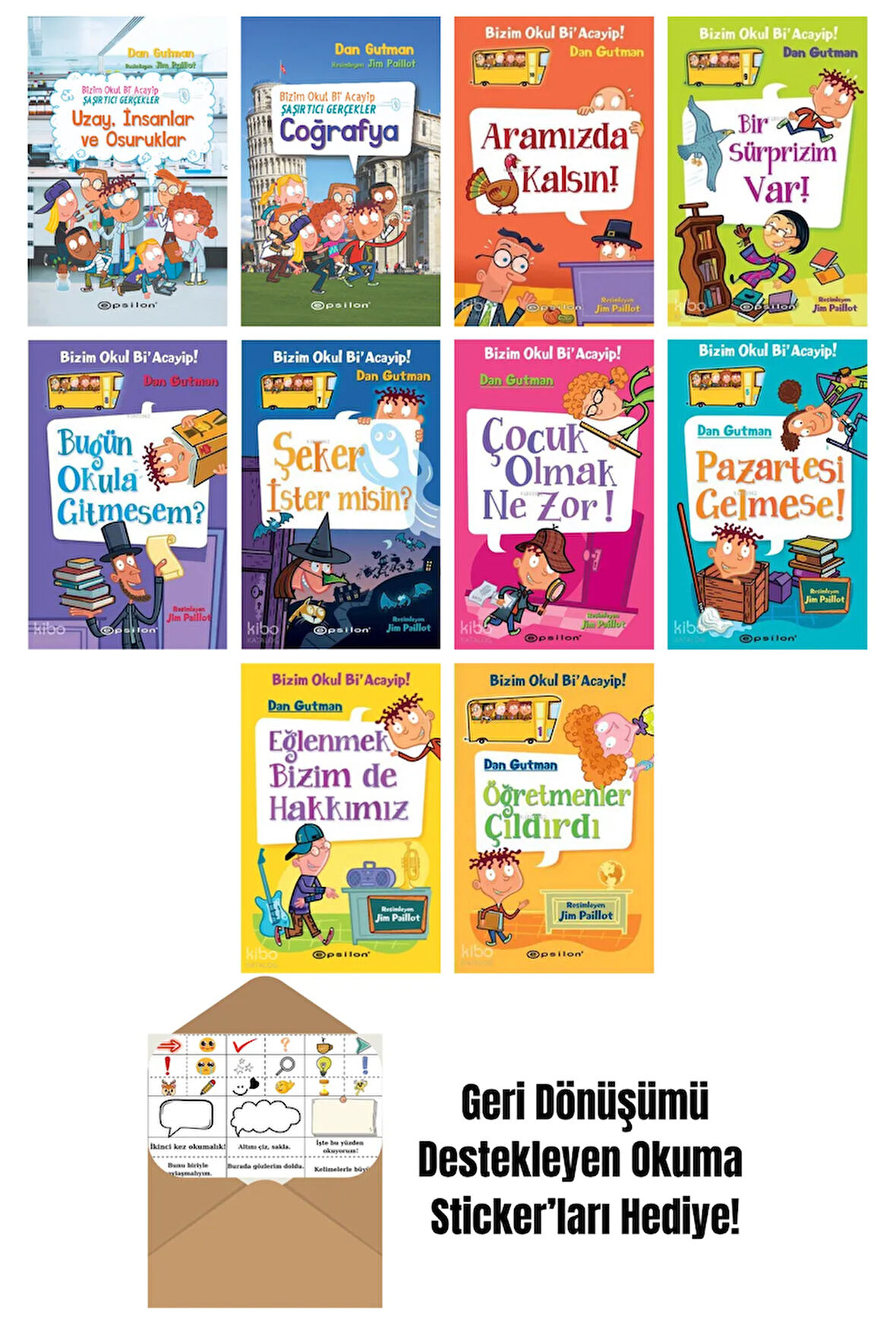 Dan Gutman 10 Kitap Seti + Okuma Sticker'ları