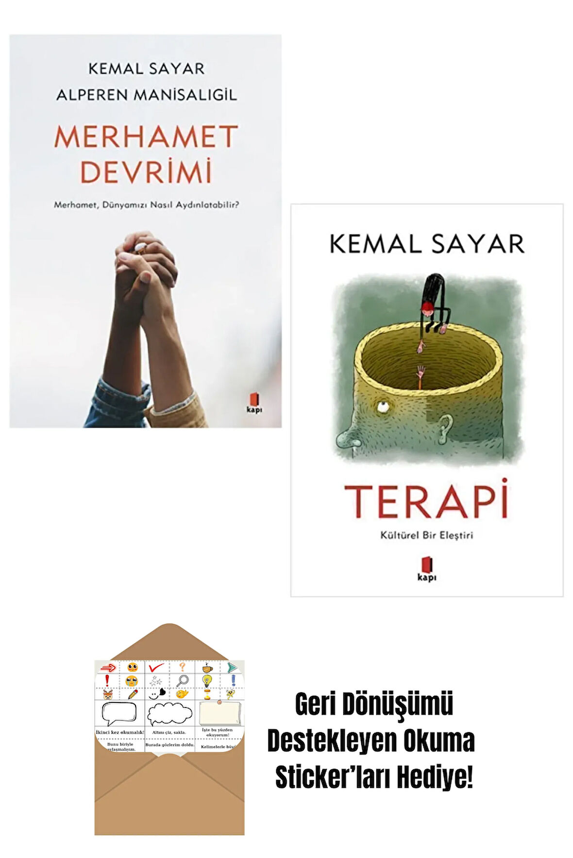 Kemal Sayar 2 Kitap Set / Merhamet Devrimi + Terapi + Okuma Sticker'ları