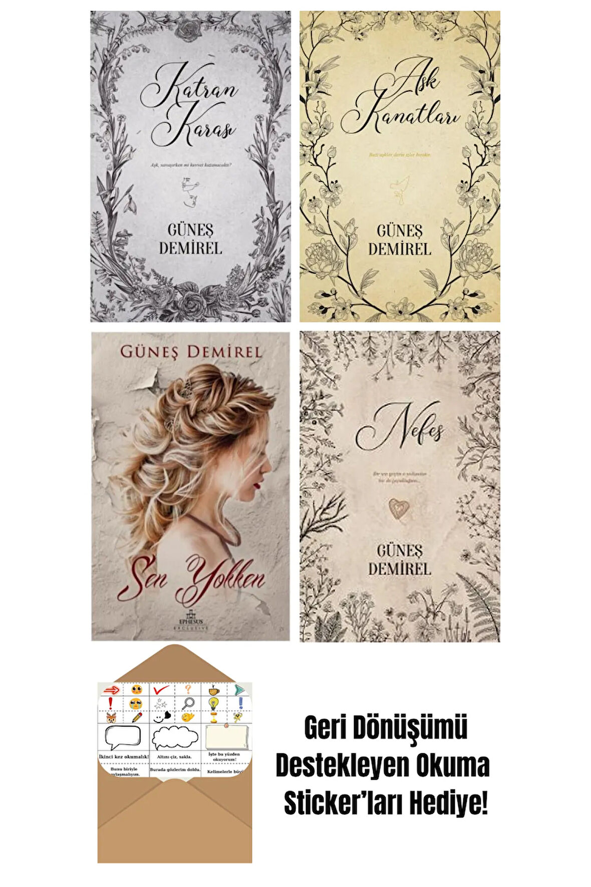 Güneş Demirel 4 Kitap Seti + Okuma Sticker'ları