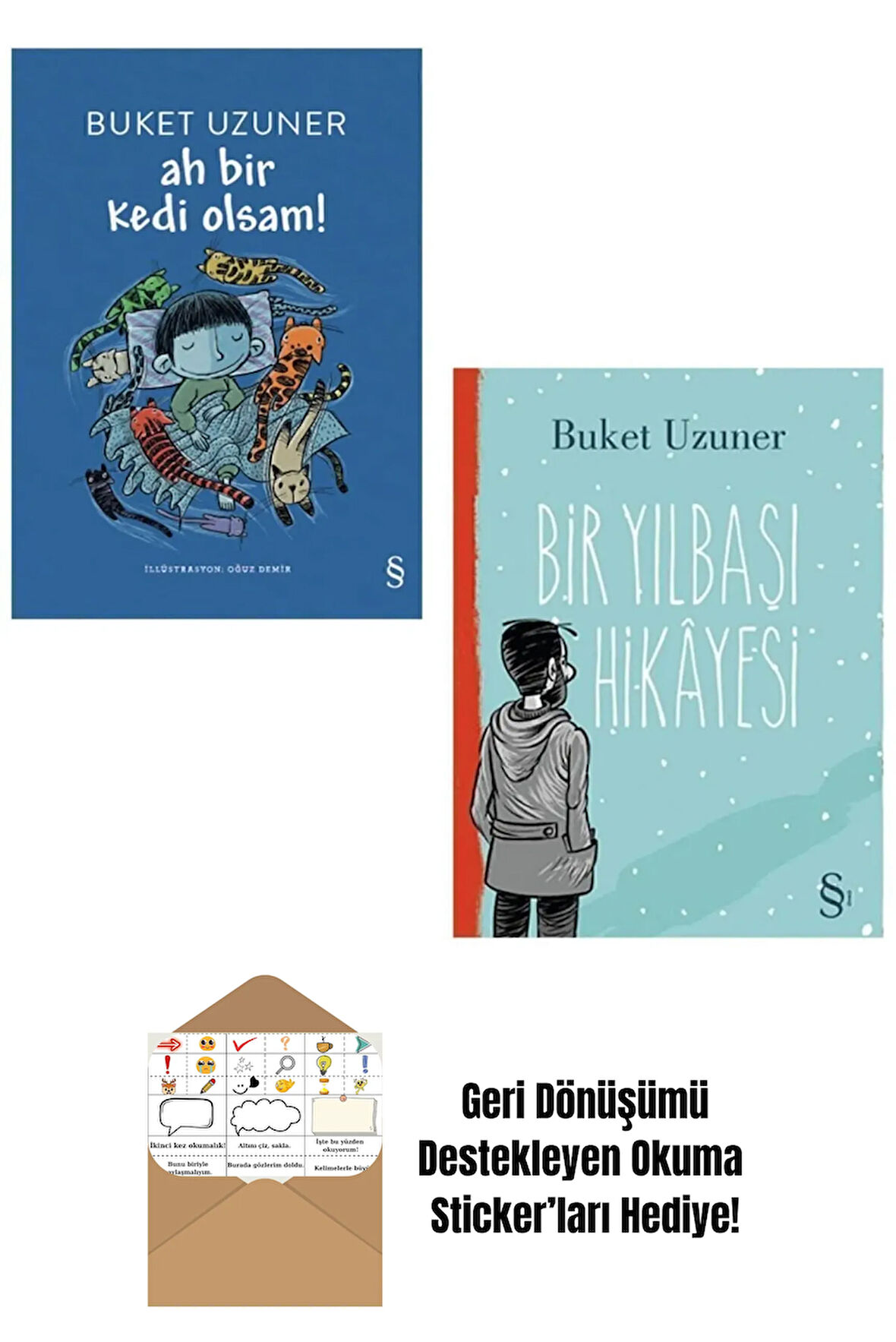 Ah Bir Kedi Olsam + Bir Yılbaşı Hikayesi 2'li Set + Okuma Sticker'ları