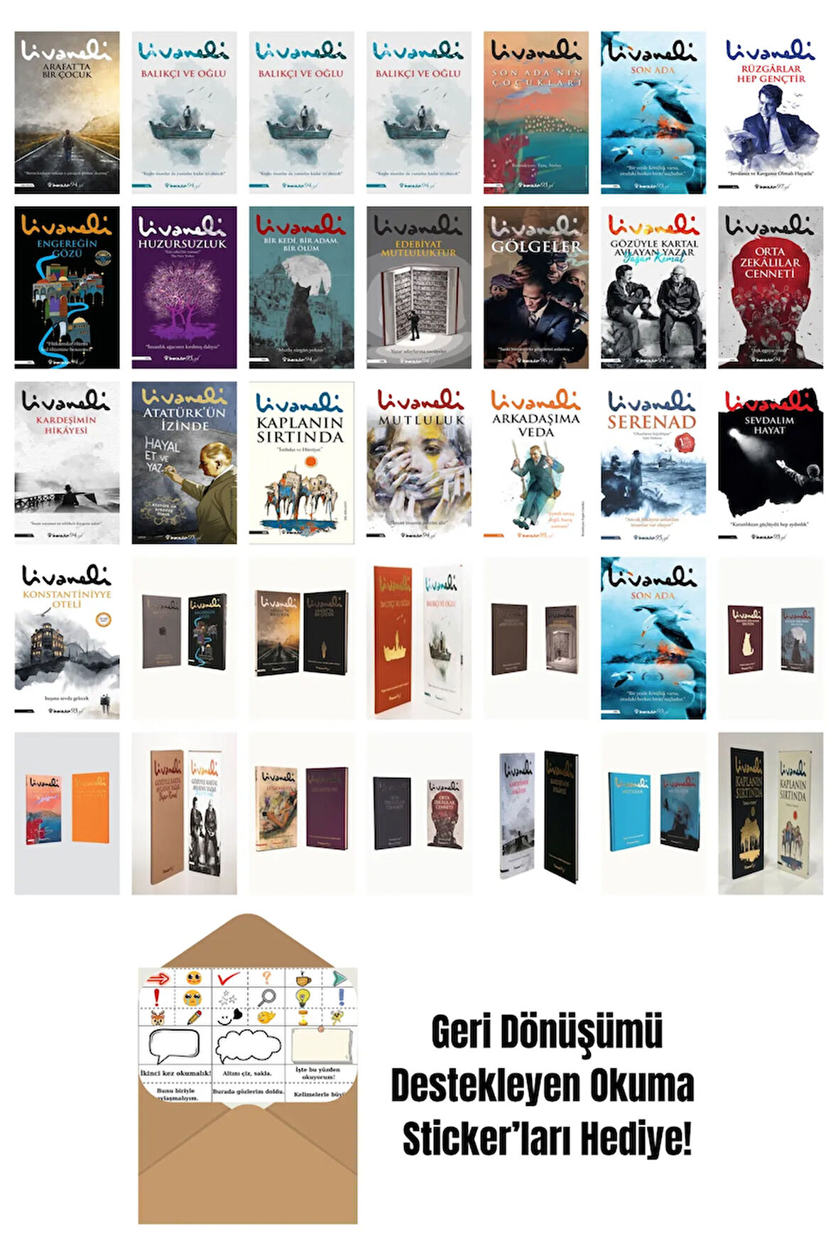 Zülfü Livaneli 35 Kitap Seti + Okuma Sticker'ları