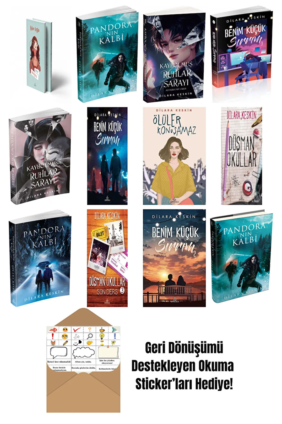 Dilara Keskin 12 Kitap Seti + Okuma Sticker'ları