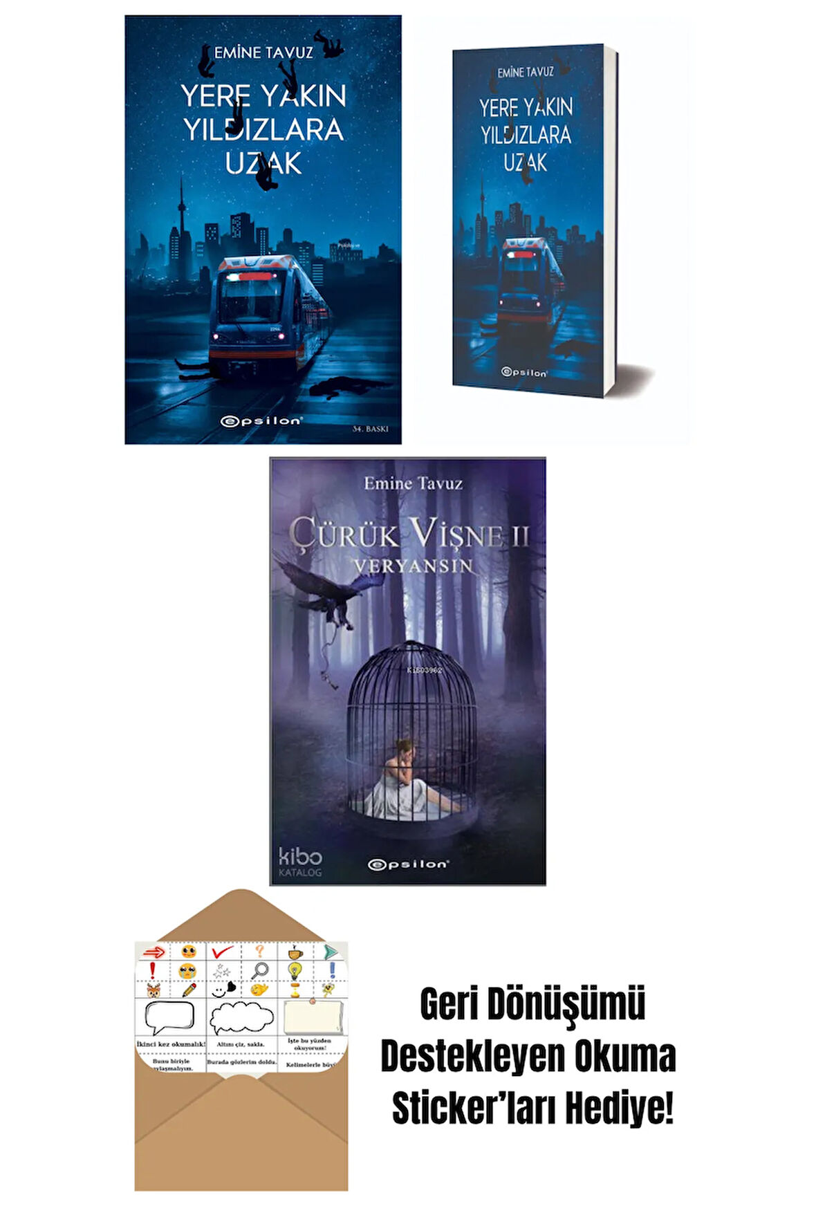 Emine Tavuz 3 Kitap Seti + Okuma Sticker'ları