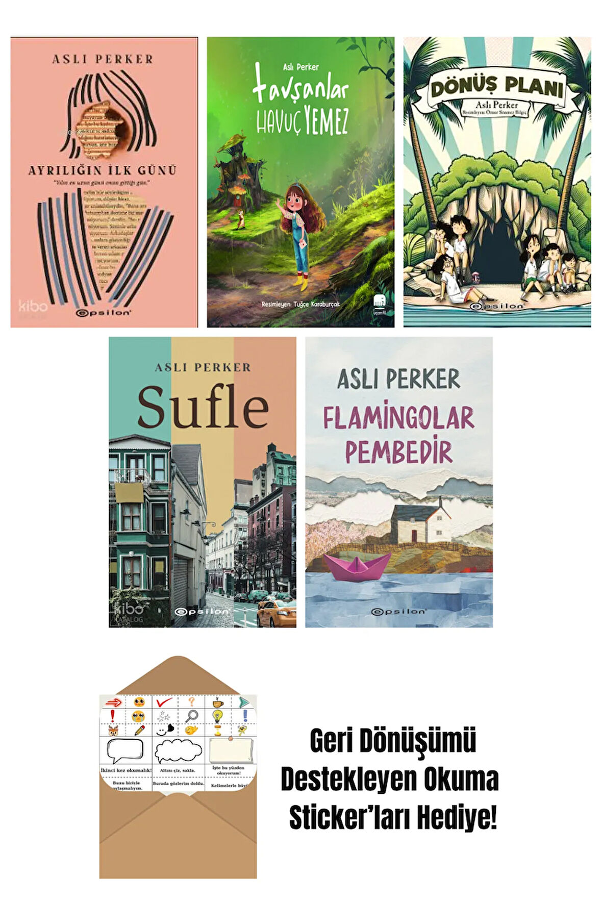 Aslı Perker 5 Kitap Seti + Okuma Sticker'ları