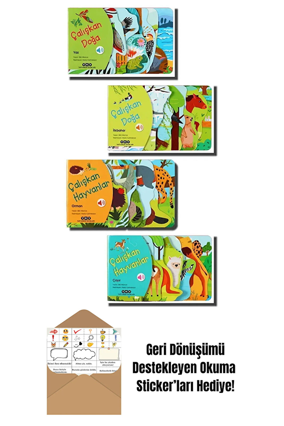 Çalışkan Doğa Yaz - İlkbahar - Çalışkan Hayvanlar Orman + Okuma Sticker'ları