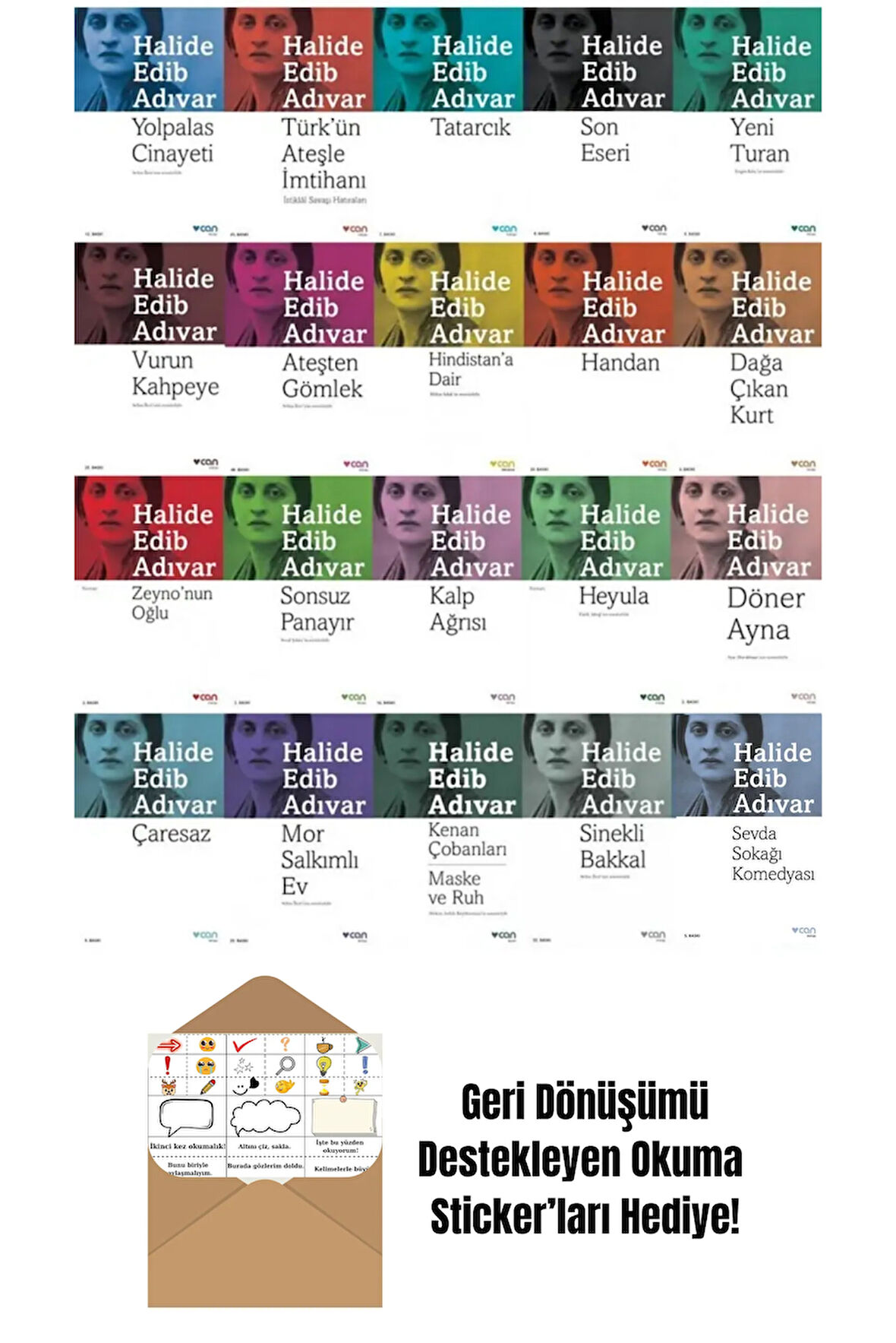 Halide Edip Adıvar 20 Kitap Set + Okuma Sticker'ları