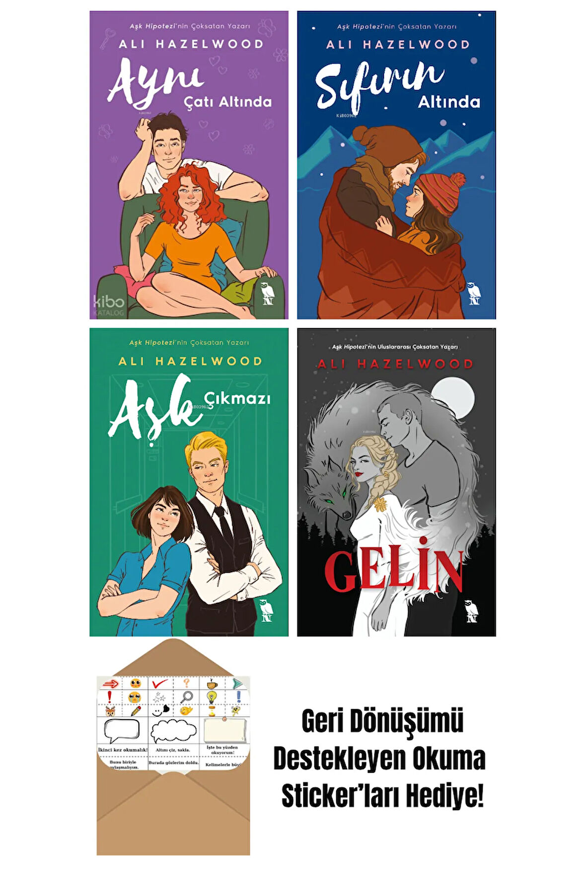 Ali Hazelwood 4 Kitap Seti + Okuma Sticker'ları