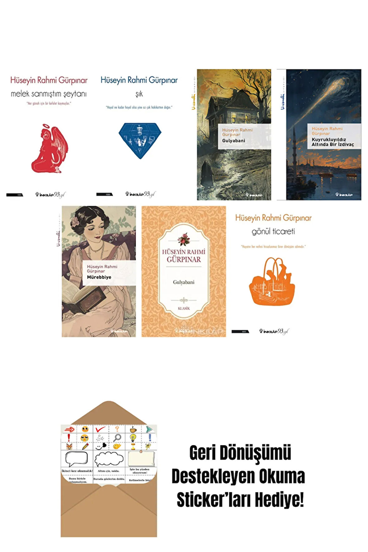 Hüseyin Rahmi Gürpınar 7 Kitap Seti + Okuma Sticker'ları