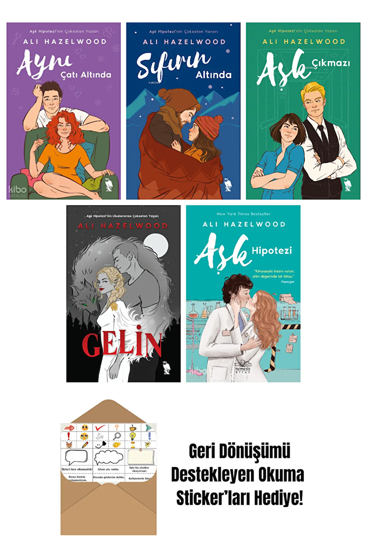 Ali Hazelwood 5 Kitap Seti + Okuma Sticker'ları