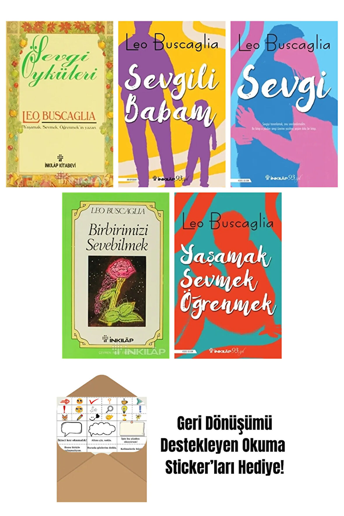 Leo Buscaglia 5 Kitap Seti + Okuma Sticker'ları