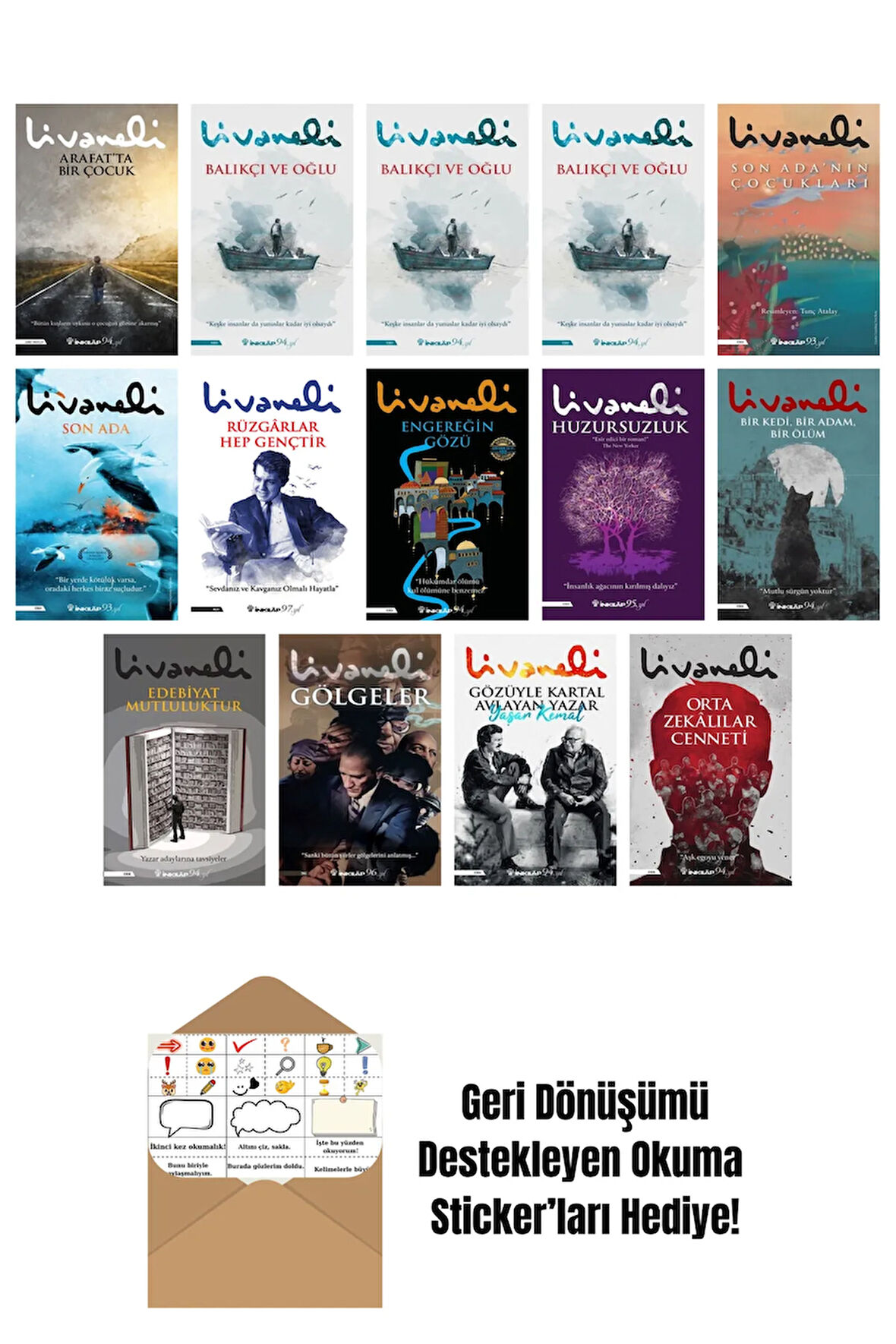 Zülfü Livaneli 14 Kitap Seti + Okuma Sticker'ları