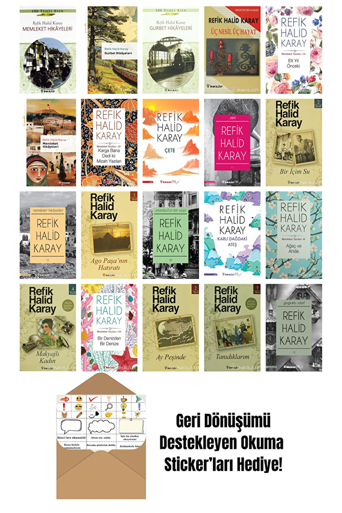 Refik Halid Karay 20 Kitap Seti + Okuma Sticker'ları