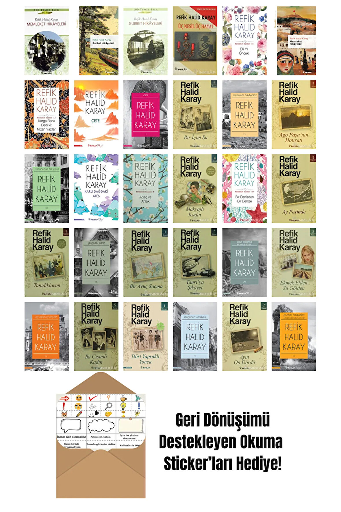 Refik Halid Karay 30 Kitap Seti + Okuma Sticker'ları