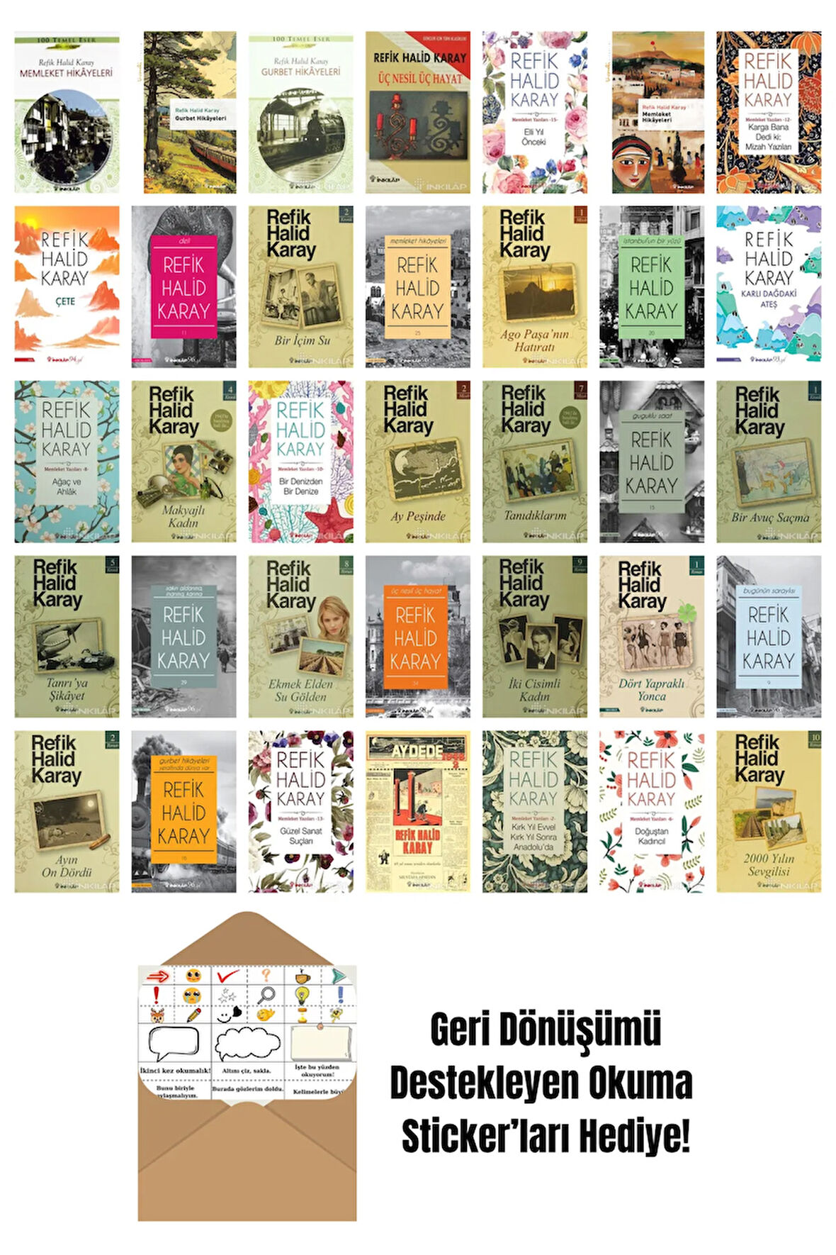 Refik Halid Karay 35 Kitap Seti + Okuma Sticker'ları