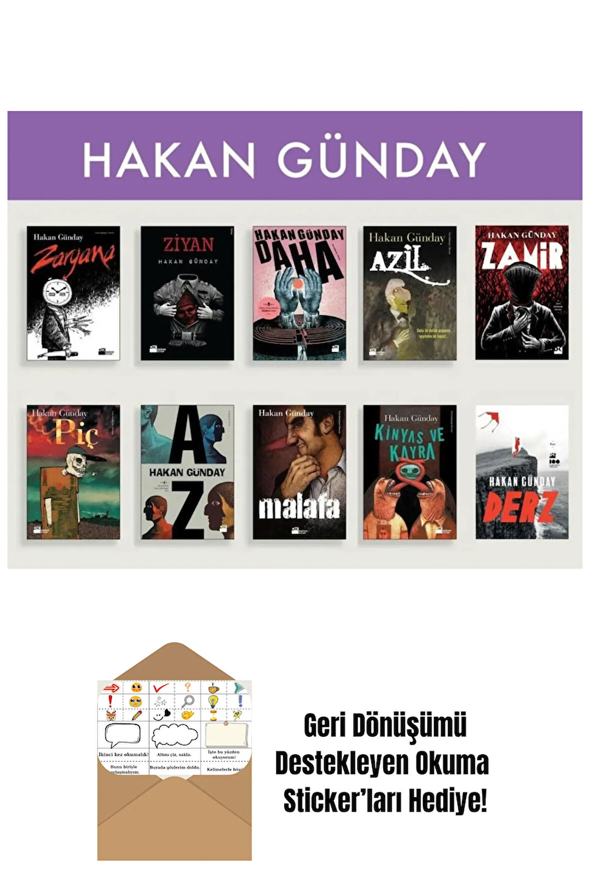 Hakan Günday Seti (10 Kitap) + Okuma Sticker'ları