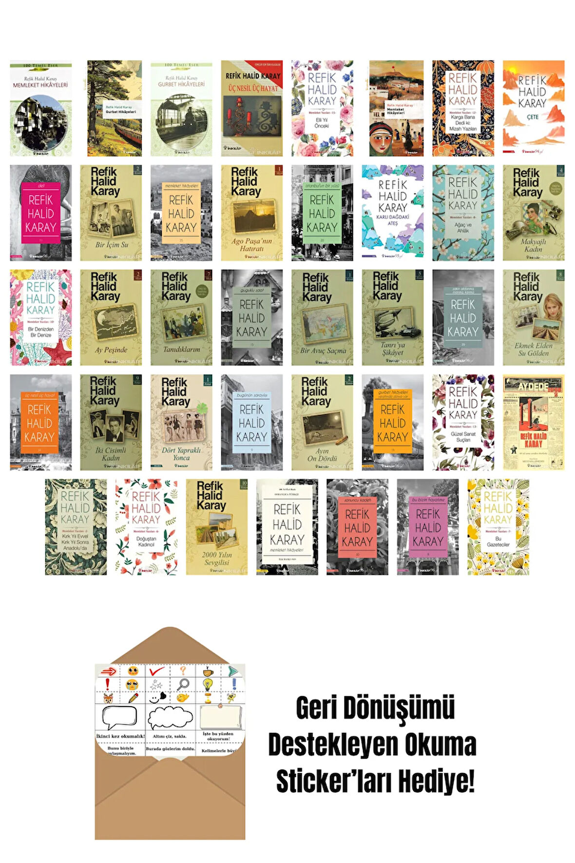Refik Halid Karay 39 Kitap Seti + Okuma Sticker'ları
