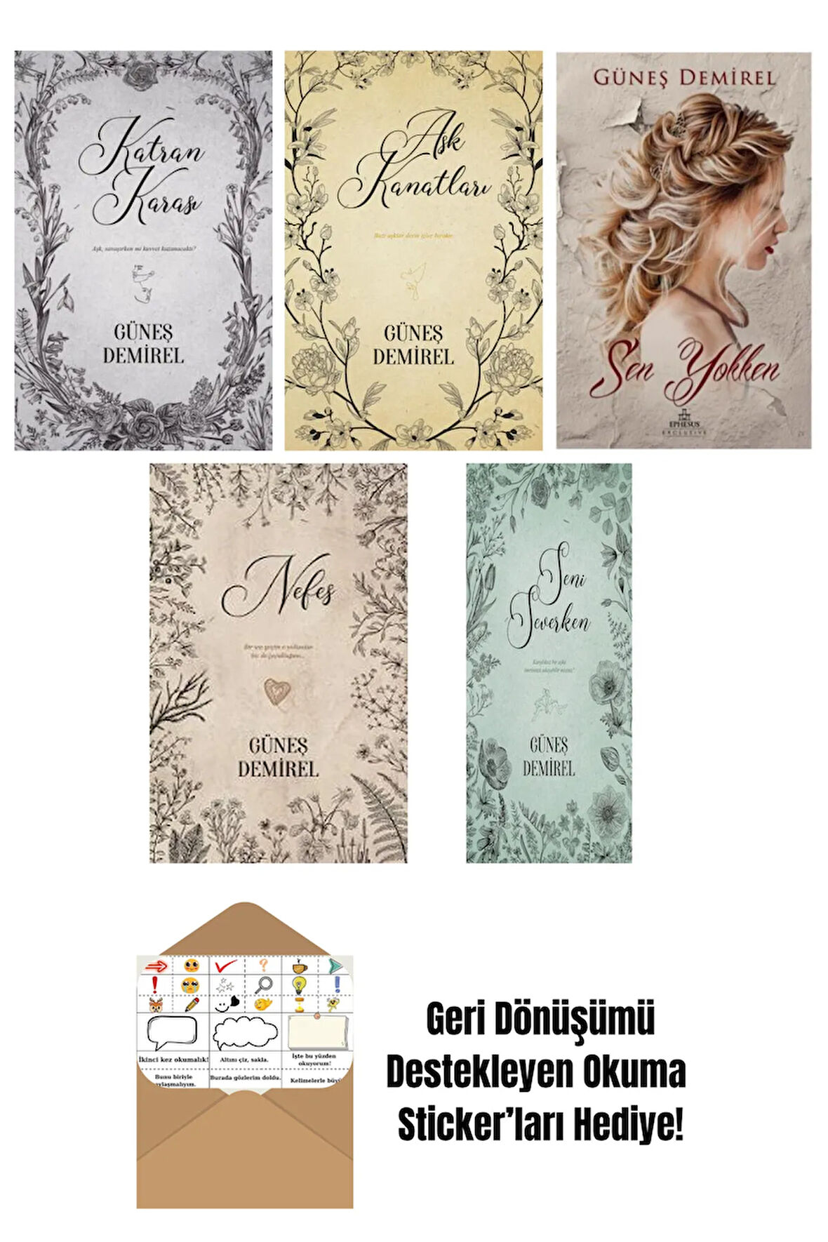 Güneş Demirel 5 Kitap Seti + Okuma Sticker'ları