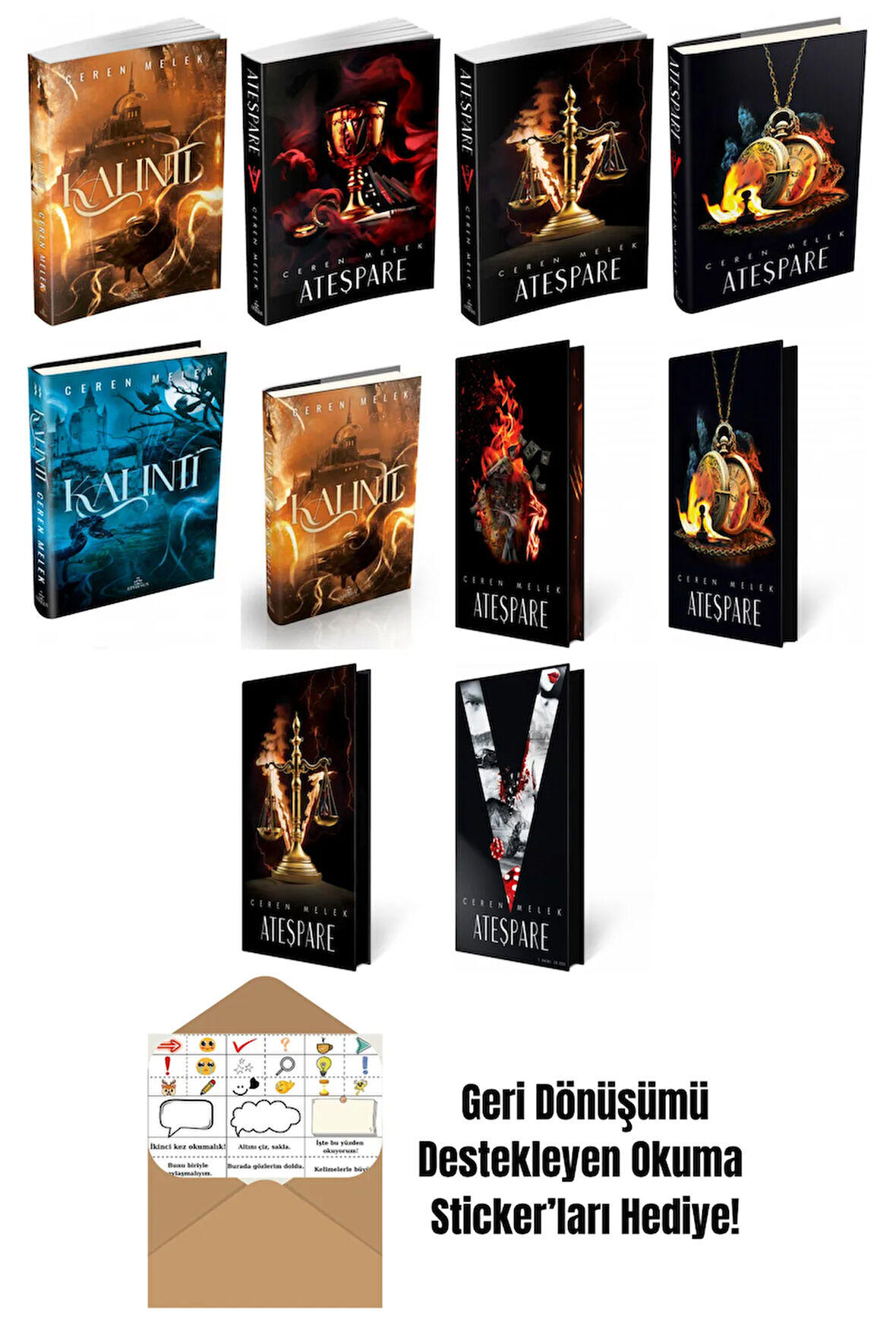 Ceren Melek 10 Kitap Seti + Okuma Sticker'ları