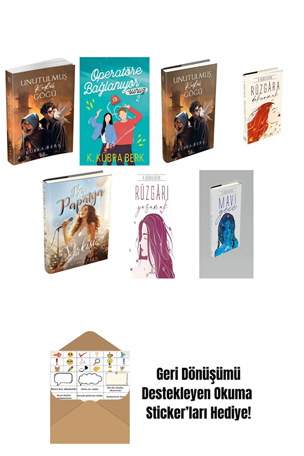 K. Kübra Berk 7 Kitap Seti + Okuma Sticker'ları