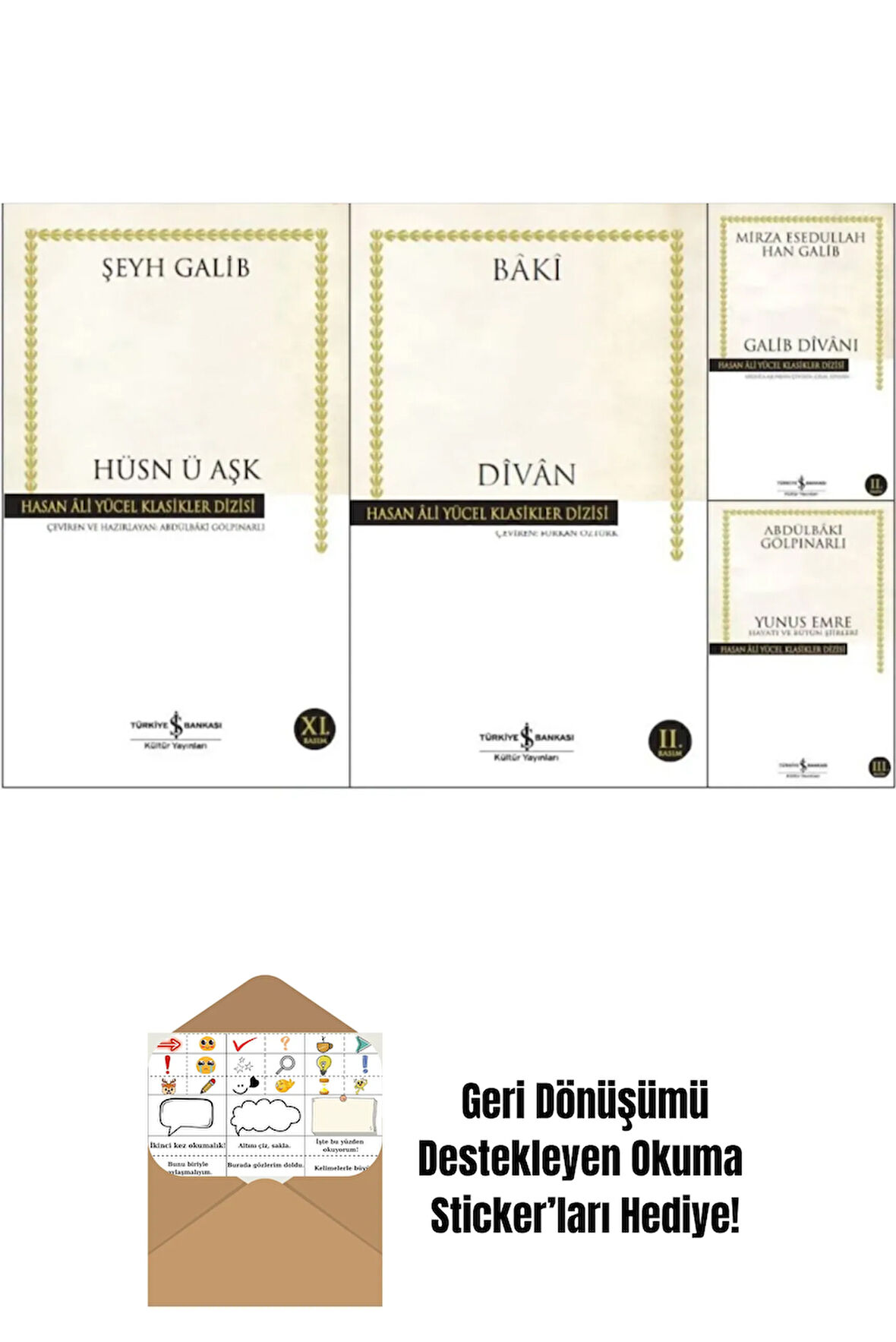 İş Bankası Büyük Şairler 4 Kitap Set + Okuma Sticker'ları