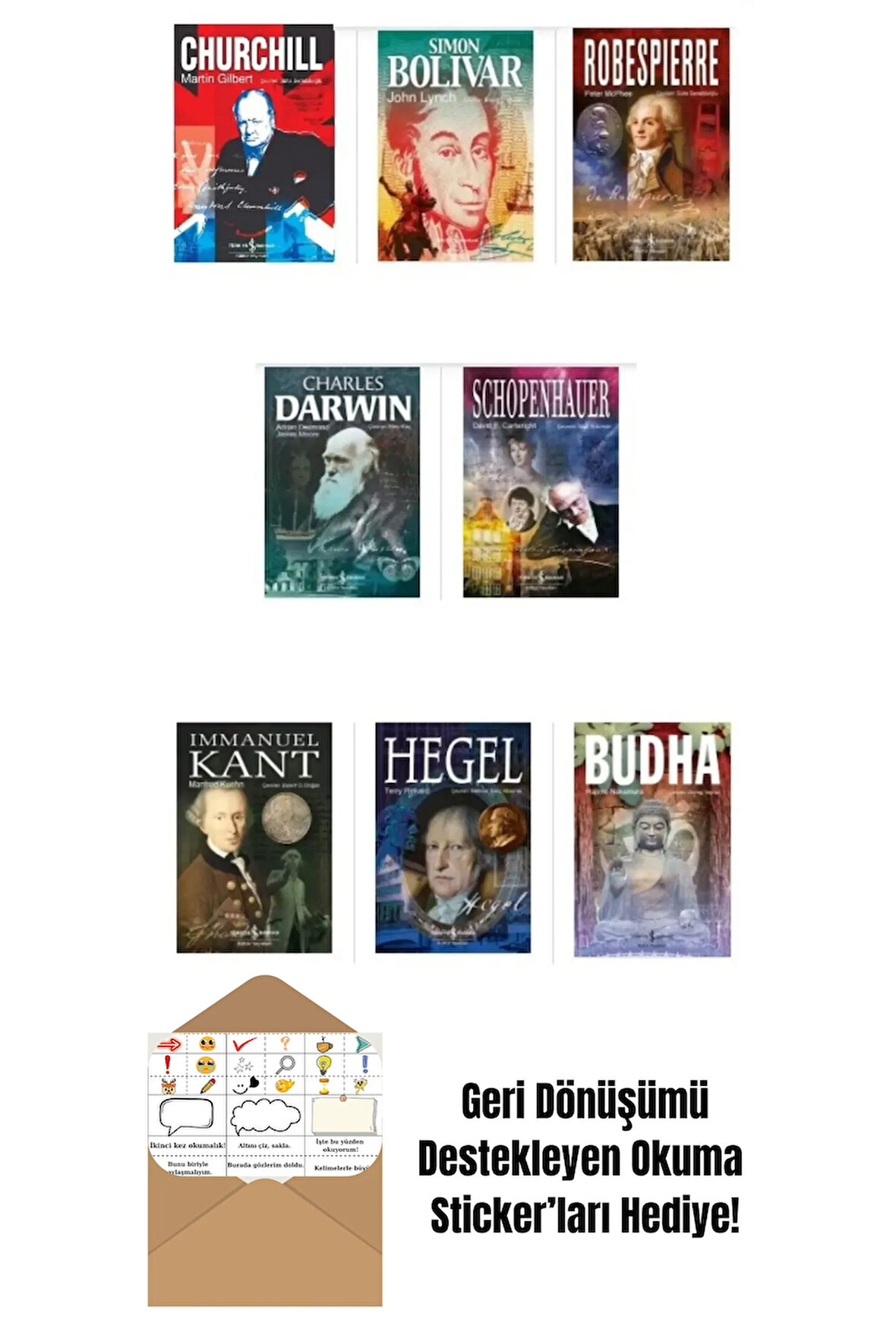 8 kitap Biyografi Seti + Okuma Sticker'ları