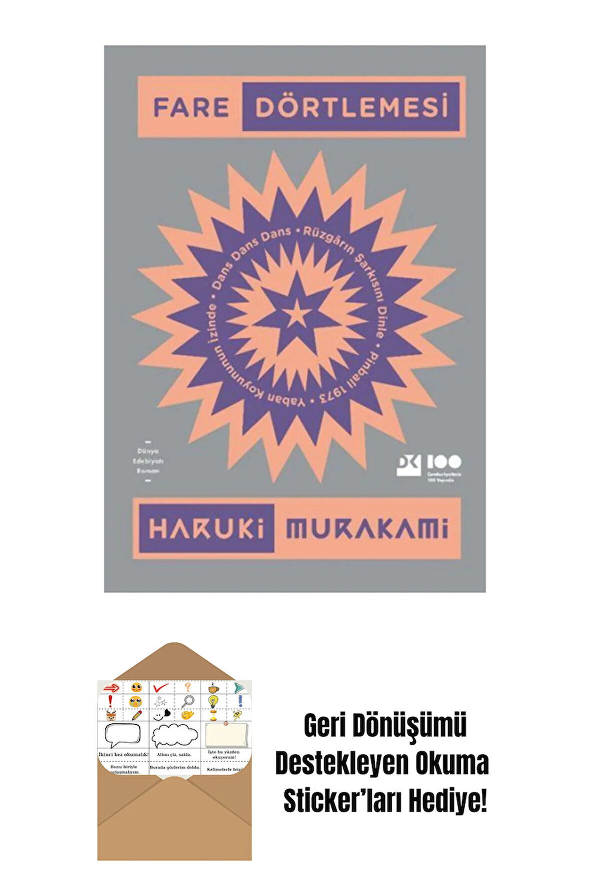 Fare Dörtlemesi Gri Kapak + Okuma Sticker'ları