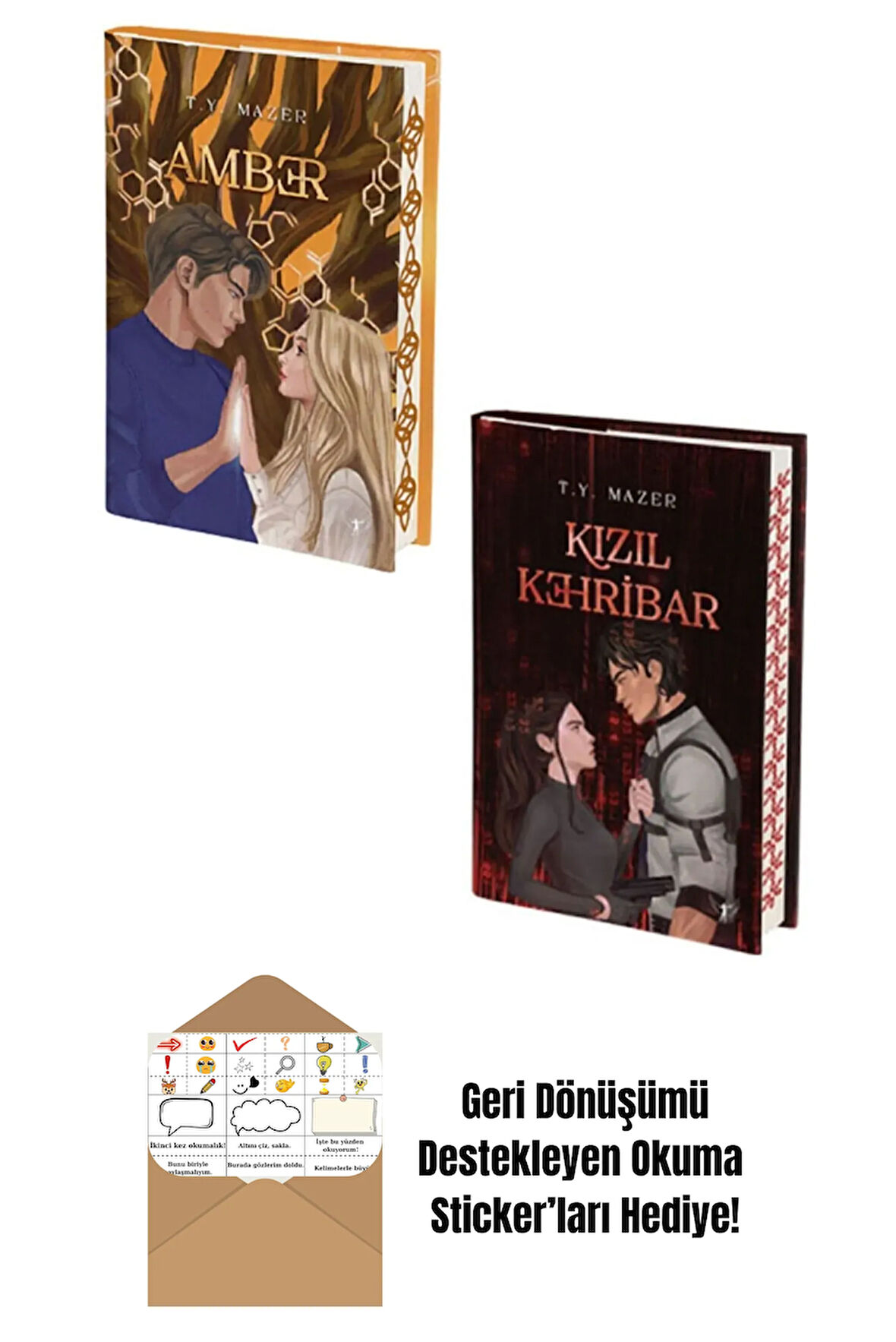 T. Y. Mazer 2 Kitap Set / Amber - Kızıl Kehribar (ciltli) + Okuma Sticker'ları