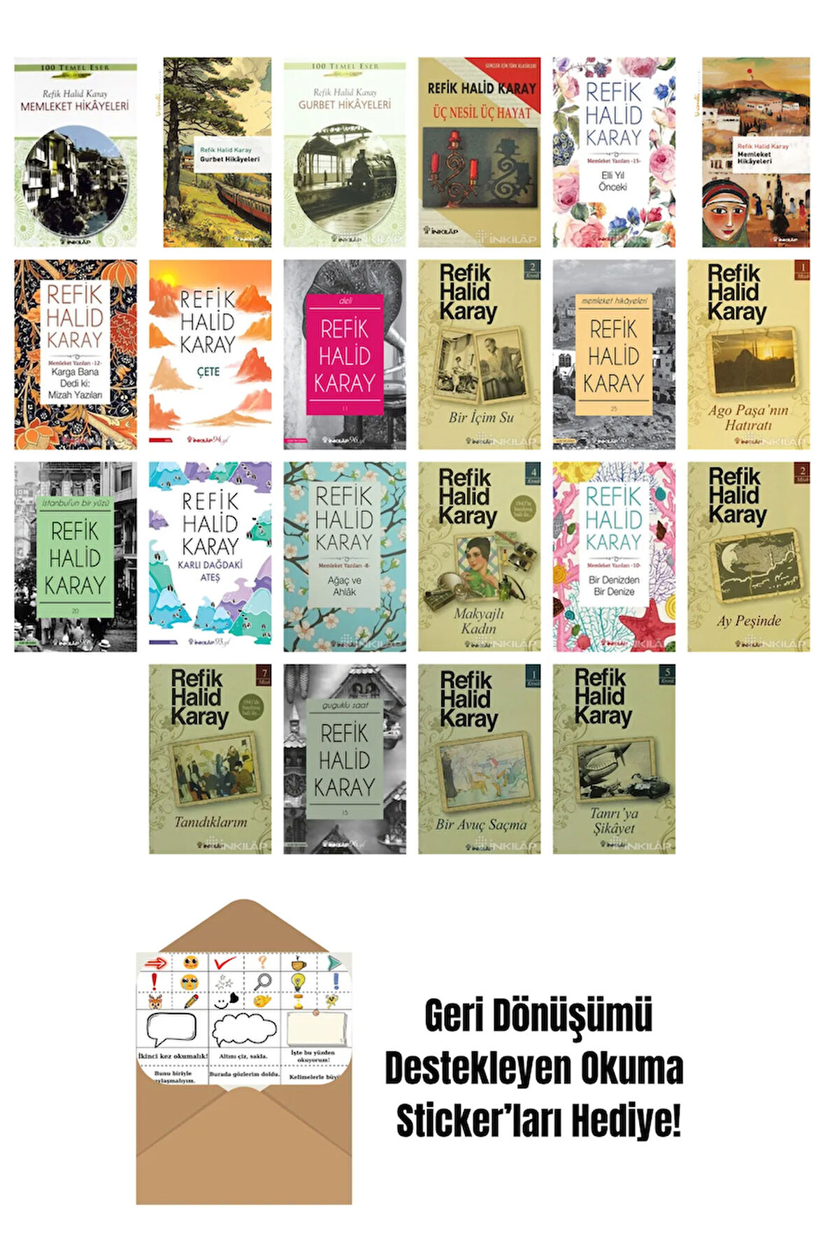 Refik Halid Karay 22 Kitap Seti + Okuma Sticker'ları