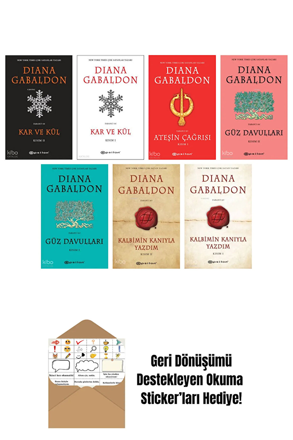 Diana Gabaldon 7 Kitap Seti + Okuma Sticker'ları