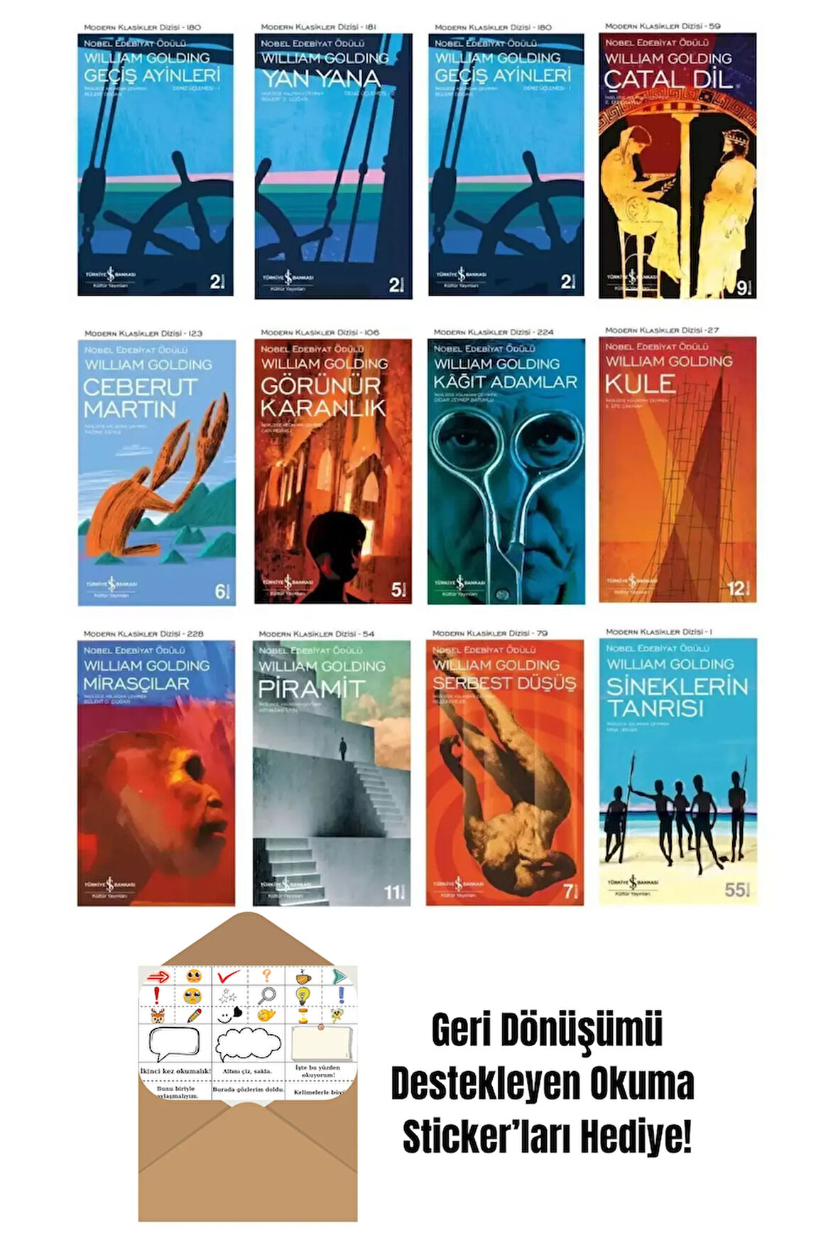 William Golding 12 Kitap Set + Okuma Sticker'ları