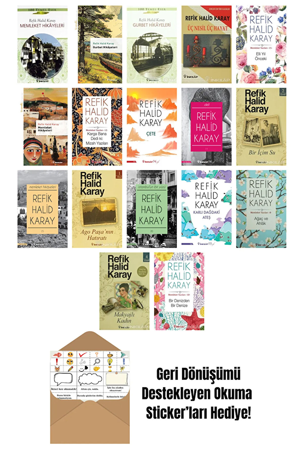 Refik Halid Karay 17 Kitap Seti + Okuma Sticker'ları