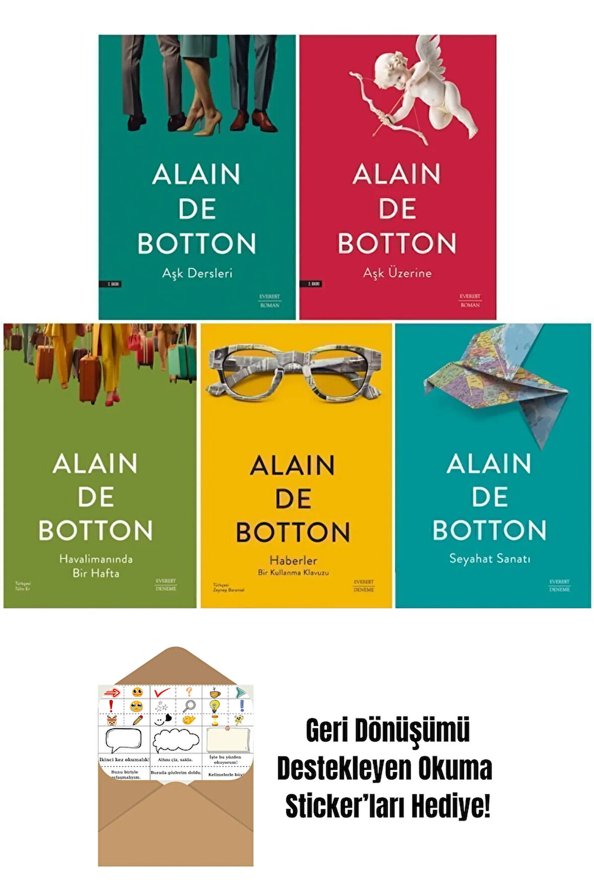 Alain De Botton 5 Kitap Set + Okuma Sticker'ları