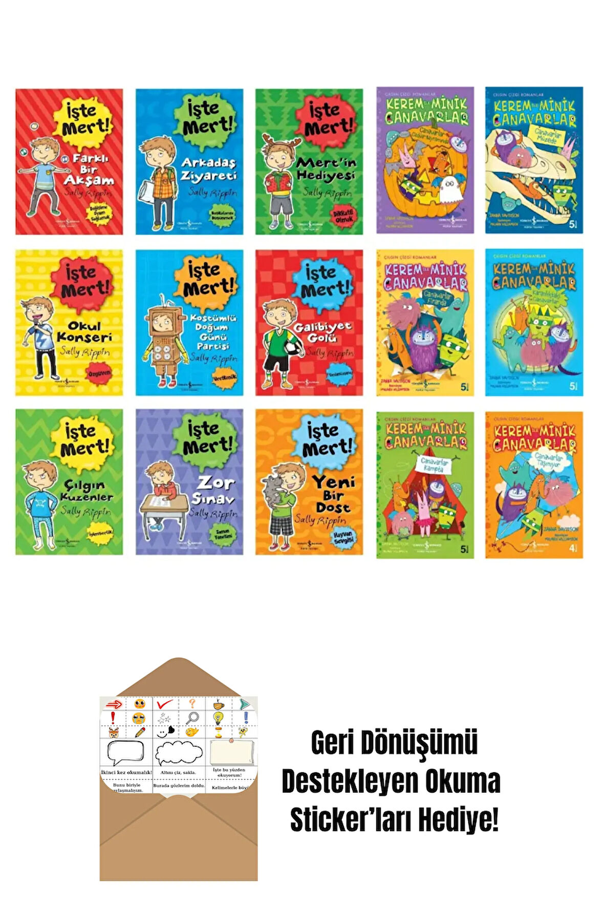 Kerem İle Minik Canavarlar ve İşte Mert Set + Okuma Sticker'ları
