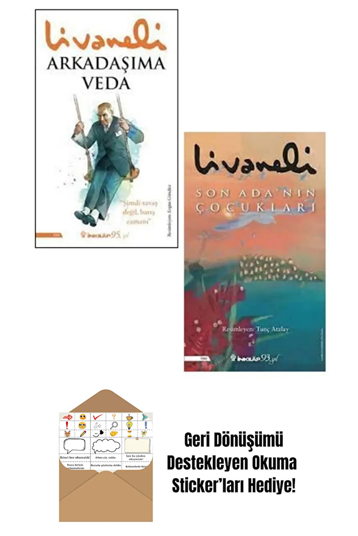 Zülfü Livaneli 2 Kitap Set / Arkadaşıma Veda - Son Ada'nın Çocukları + Okuma Sticker'ları