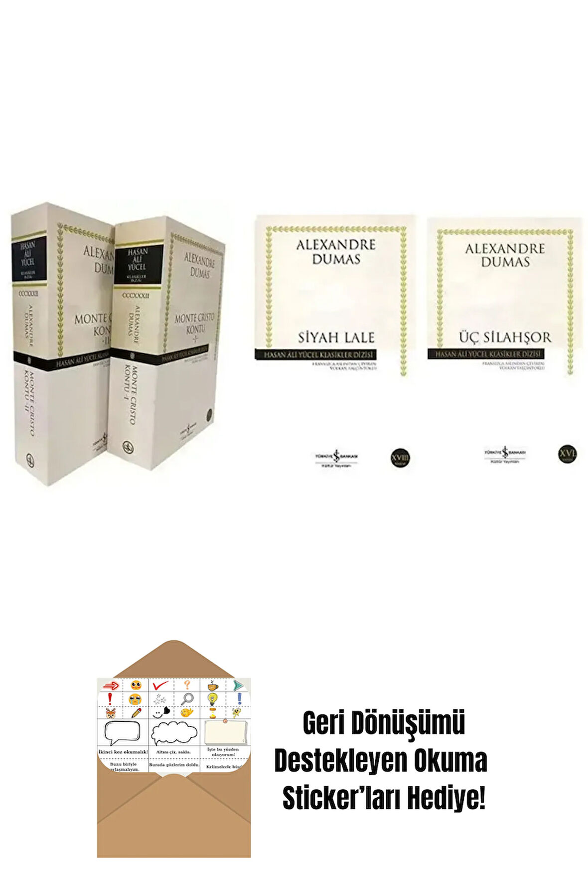 Monte Kristo Kontu 2 Cilt  4 Kitap Set + Okuma Sticker'ları
