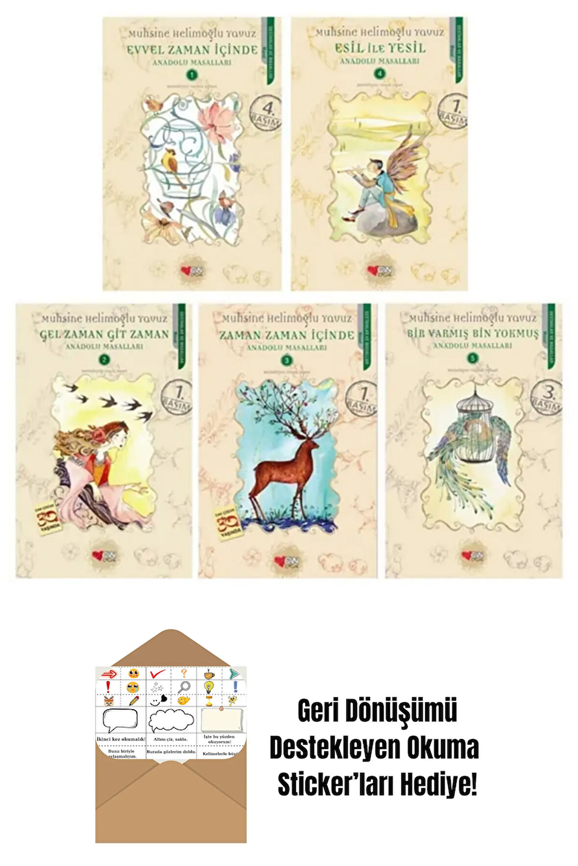Can Çocuk Anadolu Masalları Seti 5 Kitap + Okuma Sticker'ları