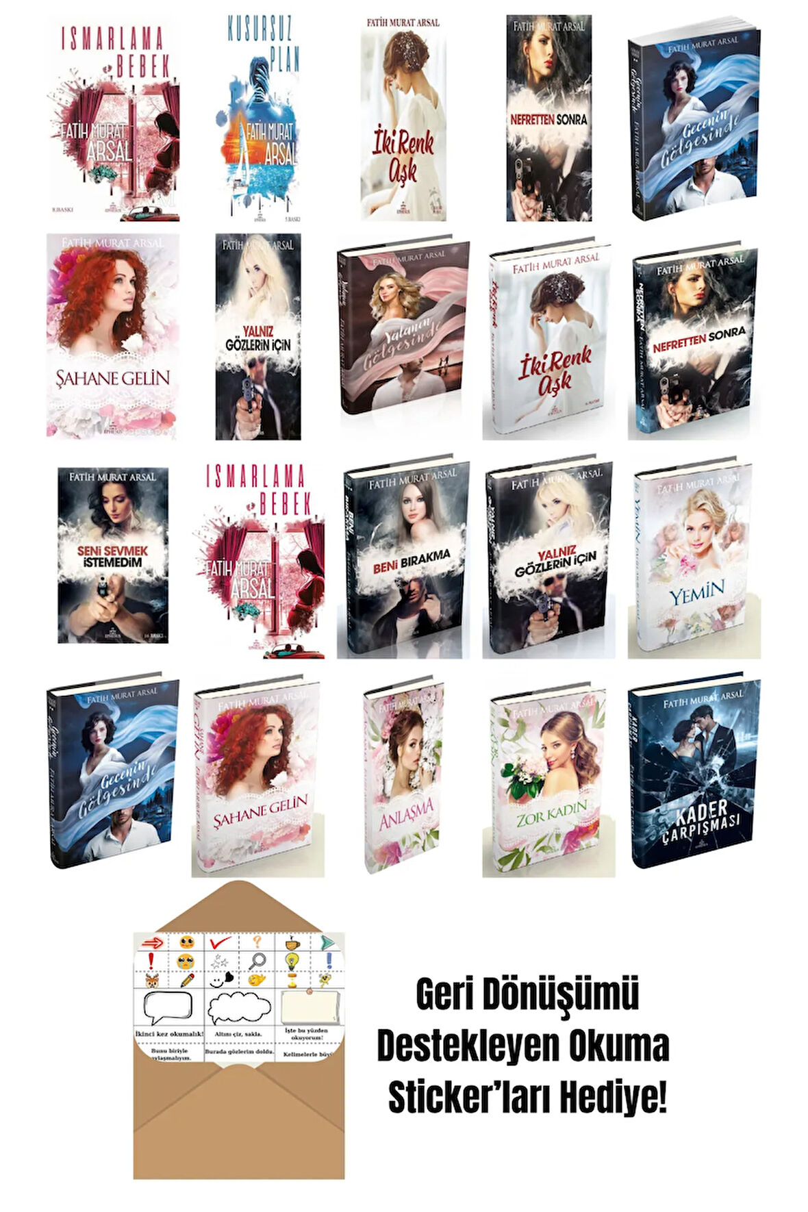 Fatih Murat Arsal 20 Kitap Seti + Okuma Sticker'ları