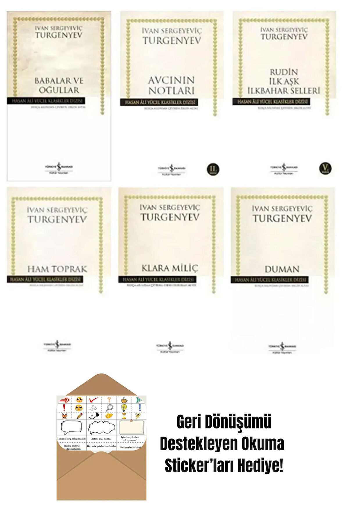 Turgenyev 6 Kitap Set + Okuma Sticker'ları