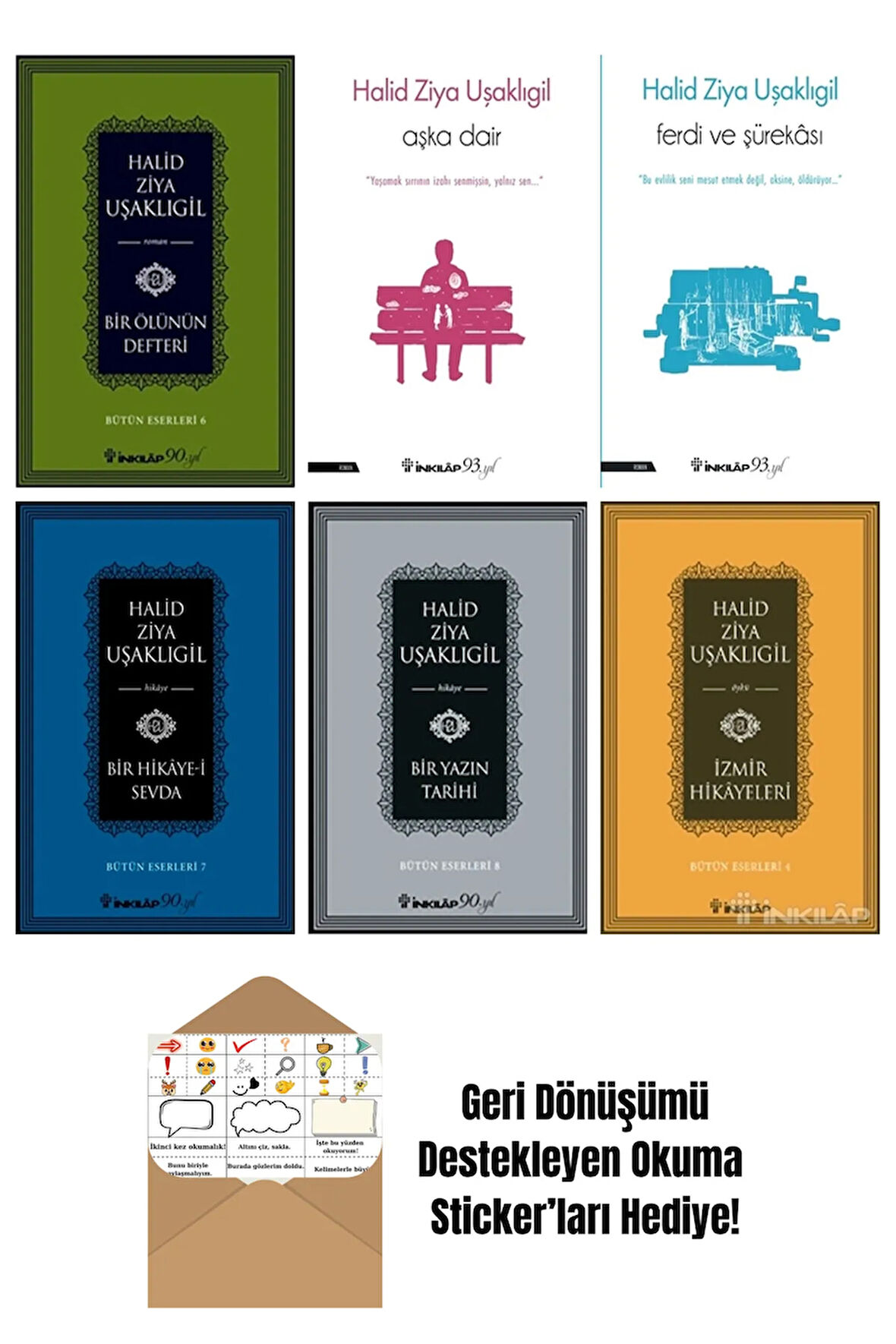 Halid Ziya Uşaklıgil 6 Kitap Seti + Okuma Sticker'ları