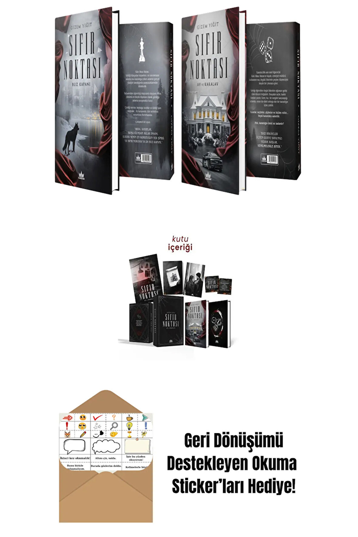 GİZEM YİĞİT 3 Kitap Seti + Okuma Sticker'ları
