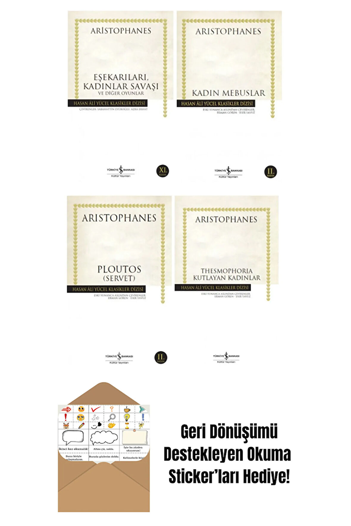 Aristophanes 4 Kitap Set + Okuma Sticker'ları