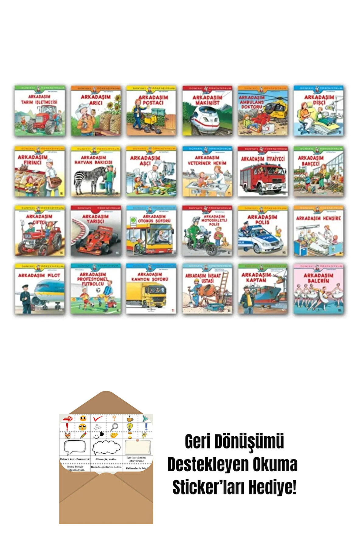 Dünyayı Öğreniyorum Serisi 24 Kitap Set + Okuma Sticker'ları