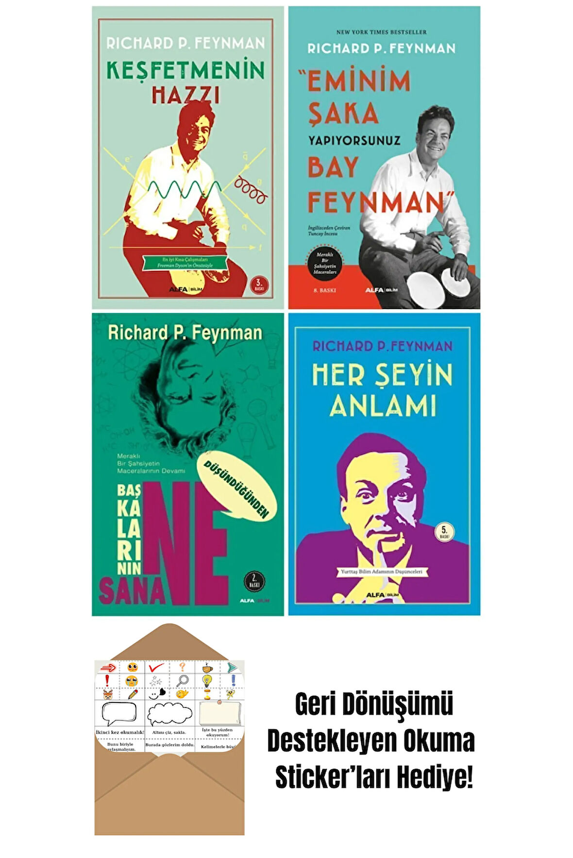Richard Feynman 4 Kitap Set + Okuma Sticker'ları