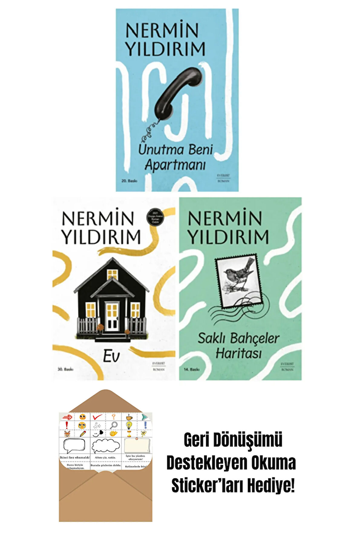 Nermin Yıldırım 3 Kitap Set + Okuma Sticker'ları