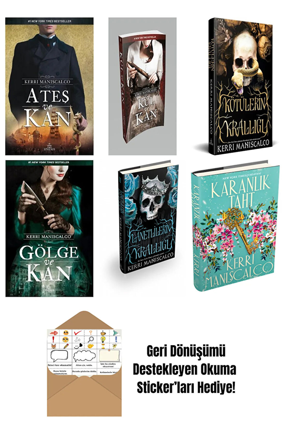 Kerri Maniscalco 6 Kitap Seti + Okuma Sticker'ları