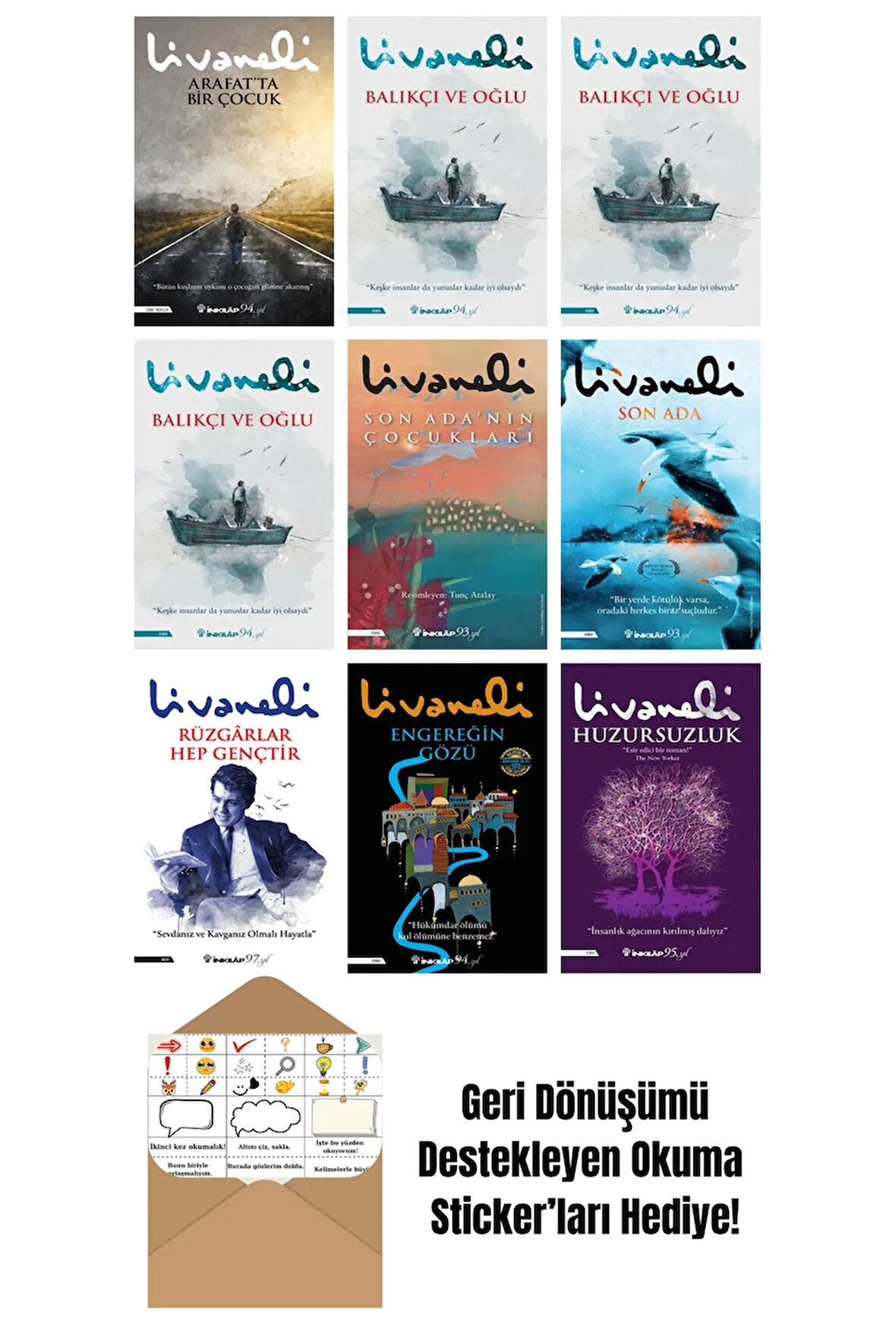 Zülfü Livaneli 9 Kitap Seti + Okuma Sticker'ları
