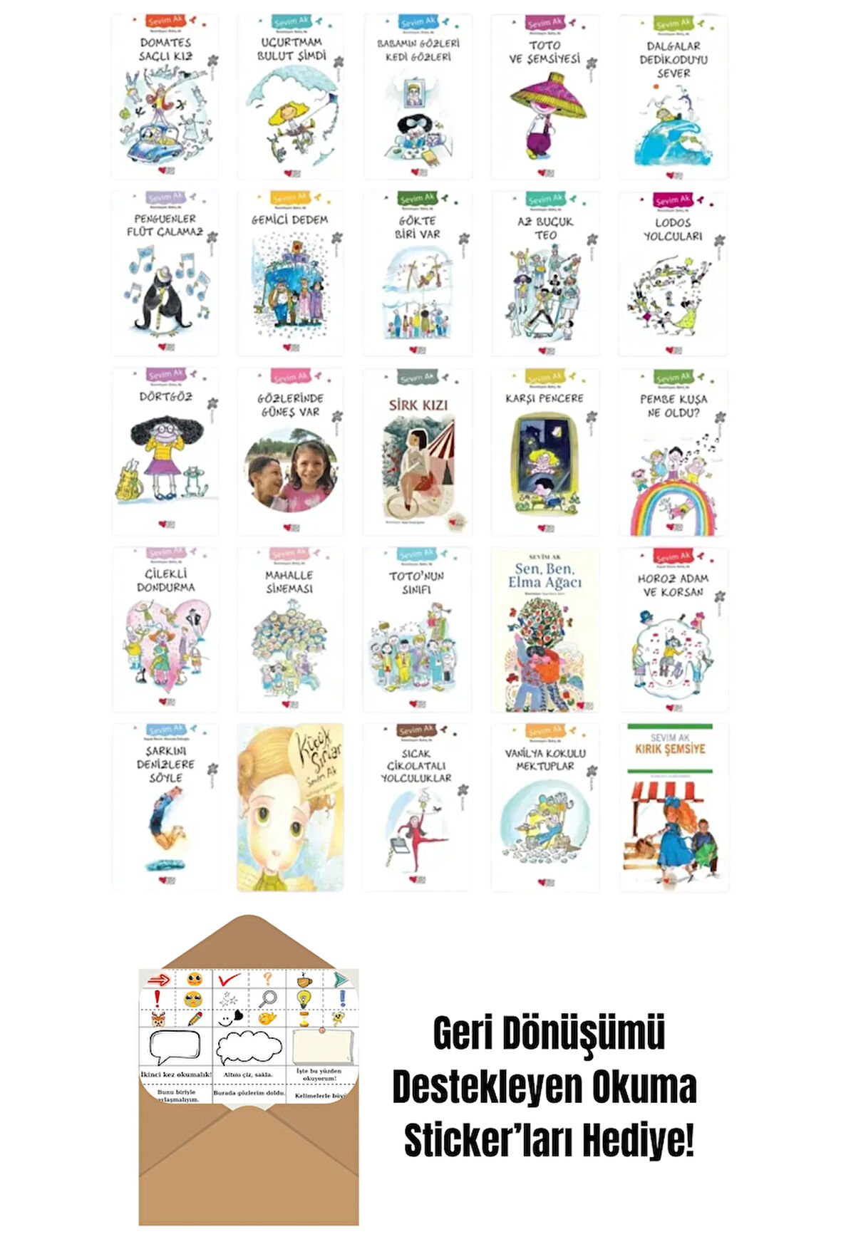 Sevim Ak Vanilya Kokulu Mektuplar Seti 25 Kitap + Okuma Sticker'ları
